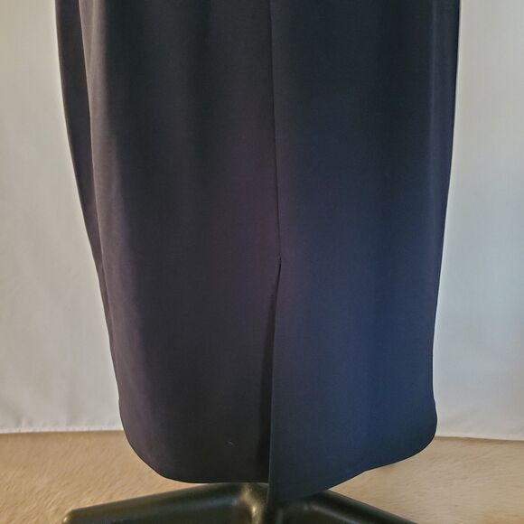 NWT ABS Collection Womens Sheath Dress Size10 Navy Blue Bell Sleeve Off Shoulder - Picture 4 of 14